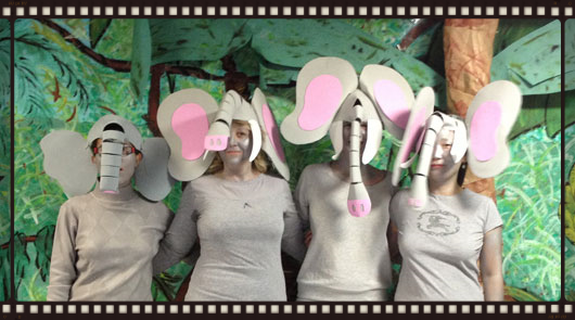 Elena-elefantito, Julia-elefante, Marta-elefante y Cecilia-Hati