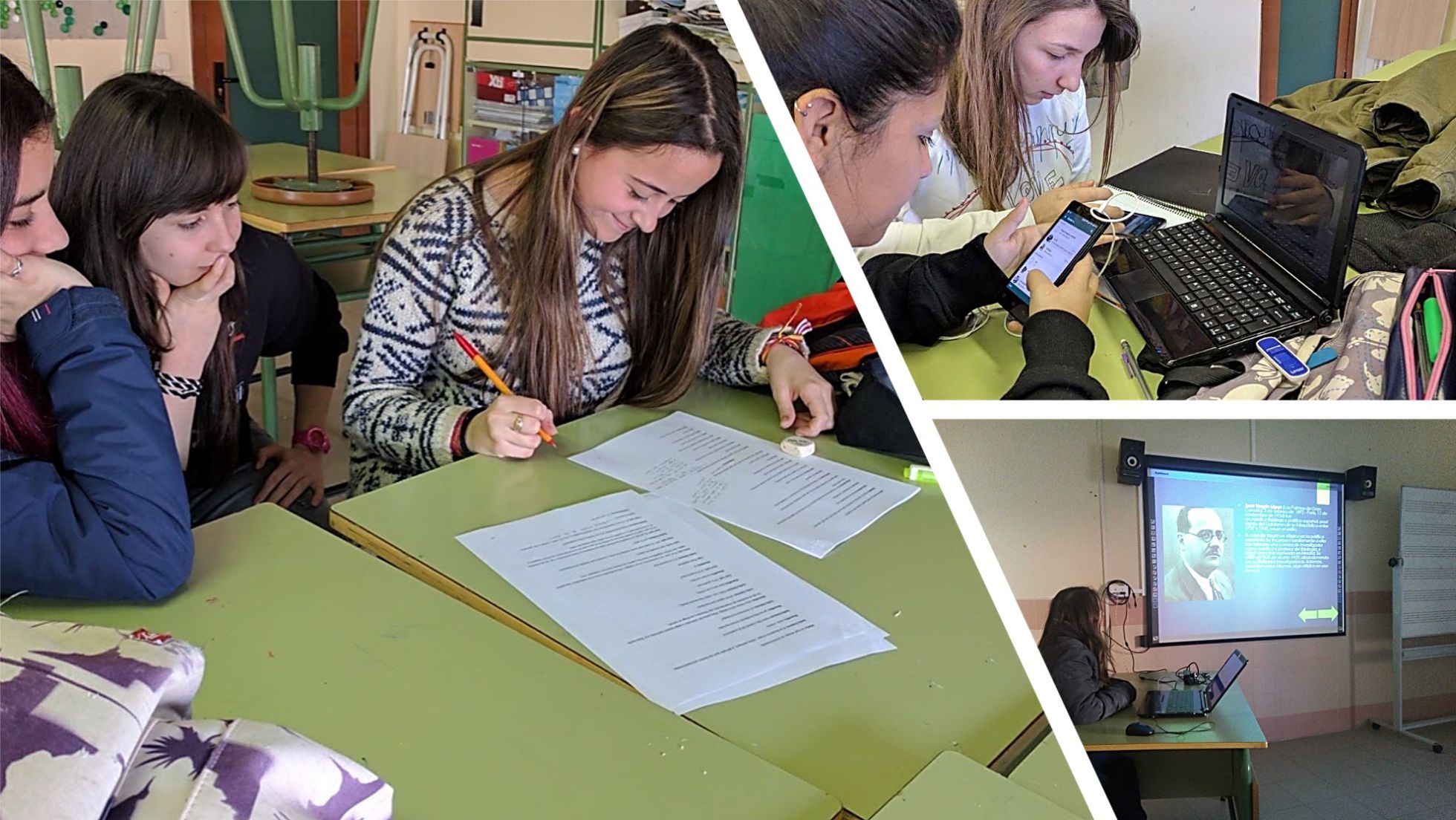 Preparando el guion | Imágenes de la web del Proyecto ‘Los Jóvenes cuentan…’