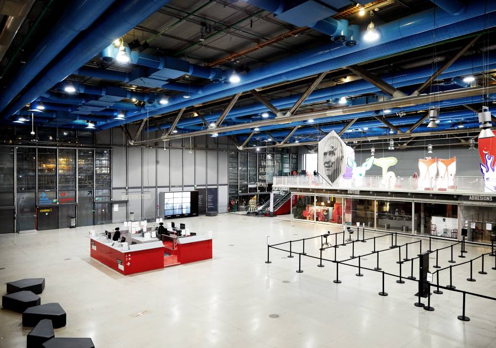 El vestíbulo del Centro Pompidou.