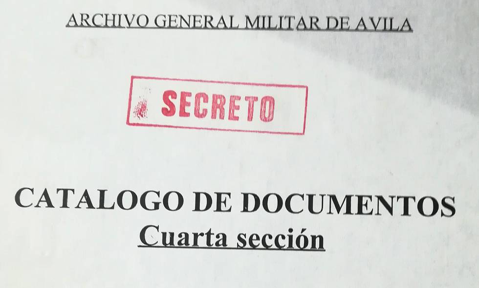 Portada del índice de cajas de la Segunda Sección en el Archivo de Ávila.