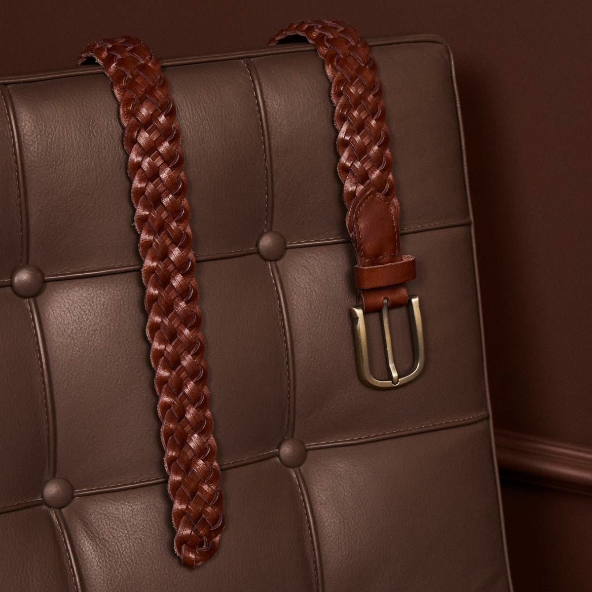Cinturón de cuero trenzado de Lloyd's